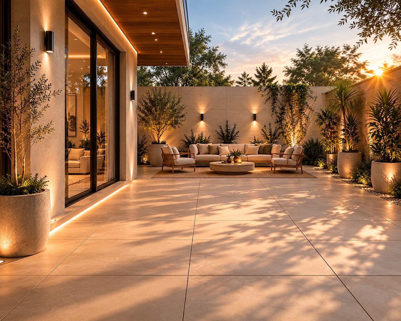 Large-format outdoor tile installation